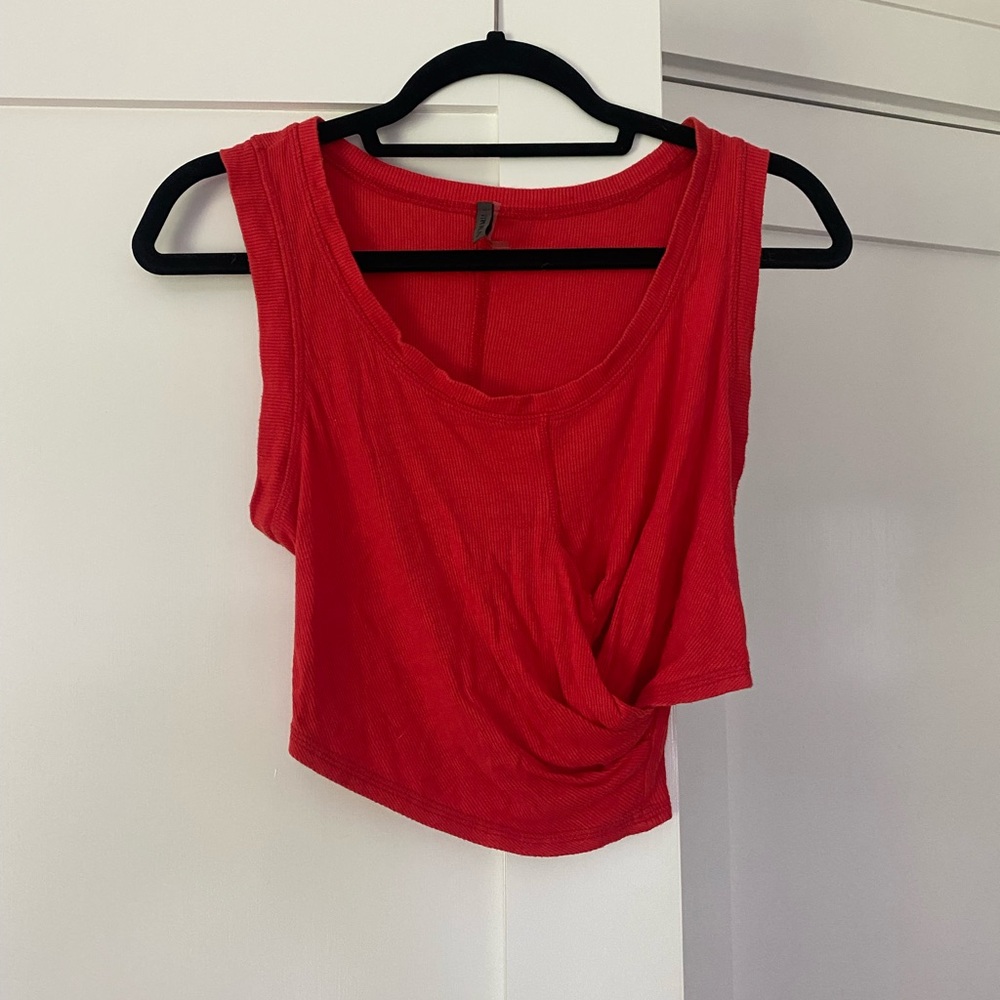 Vimmia Red Draped Crop Tank Top